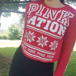 Victoria's Secret Pink Fair Isle Crop Top